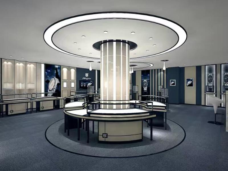 High Quality Gold Shop Interior Design Jewelry Floor Display