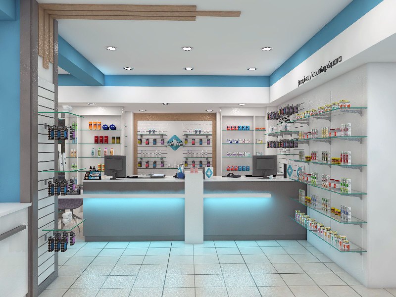 pharmacy medical shop counter furniture design