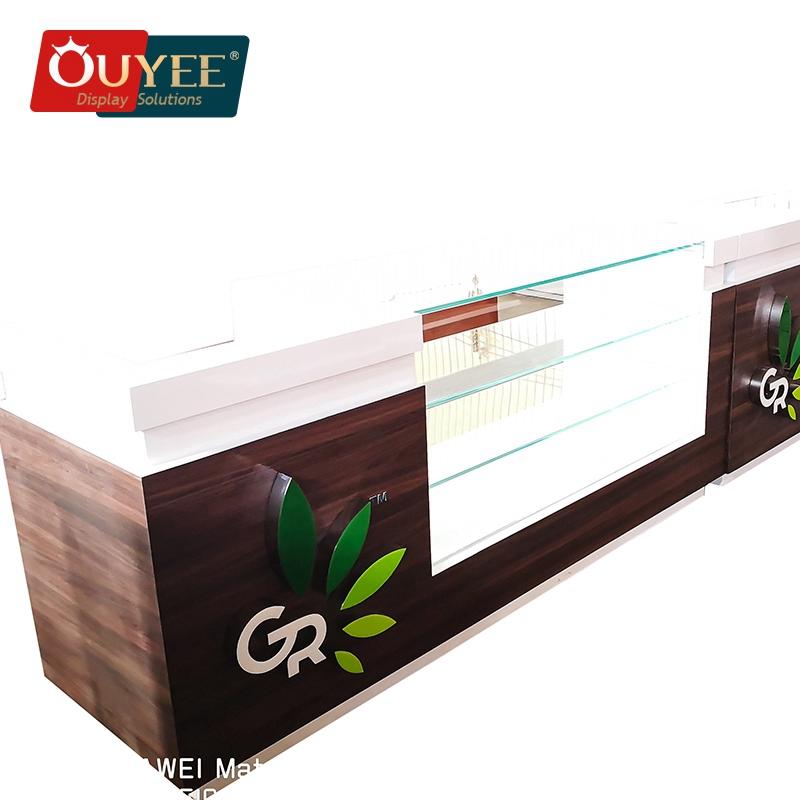 Stylish Dispensary Inteior Design Solution Weed Seed Back Counter Customize Display Showcase For Smoke Cbd Shop