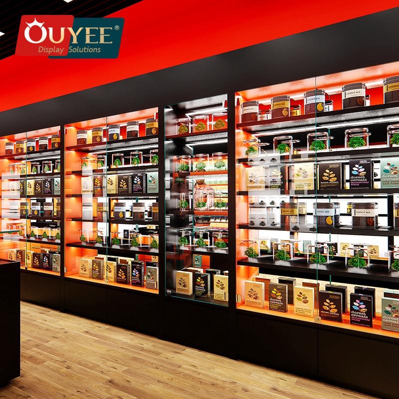 High End Tobacco Display Cases Weed Shop Design Retail Shelving For Cigarettes