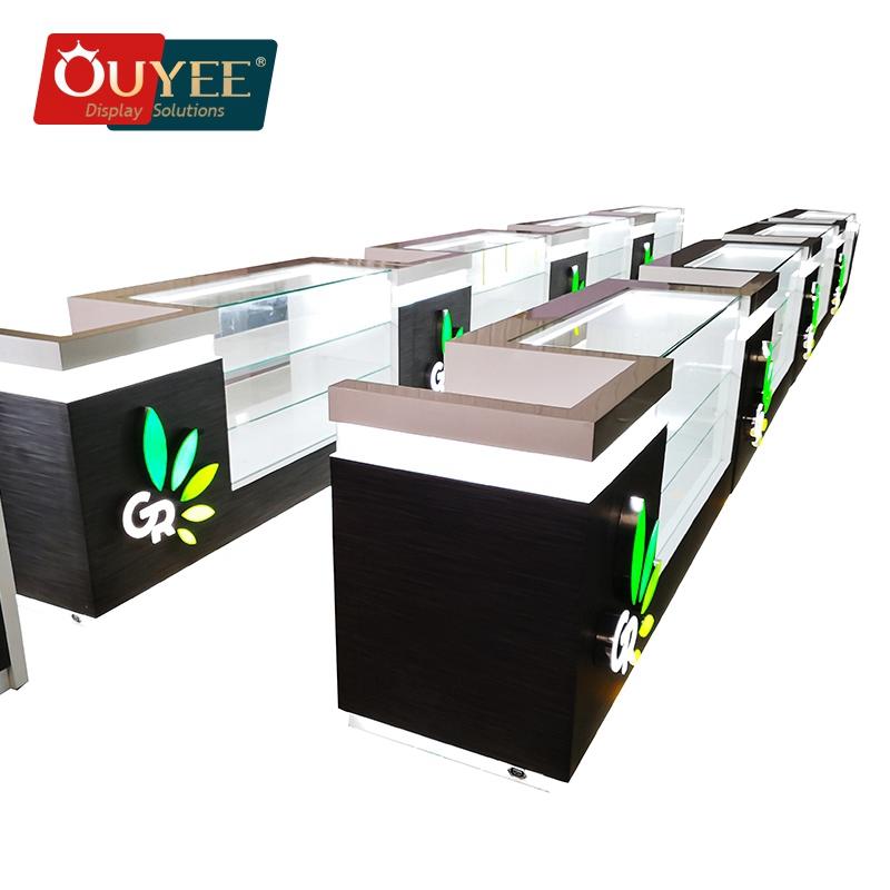 High End Stand For Cigarettes Vape Shop Counter Display Simple Design Tobacco Display Cases
